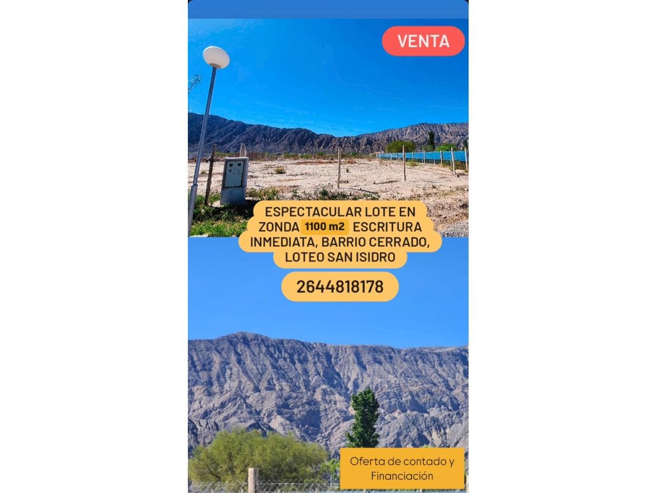 Venta Lote En Zonda