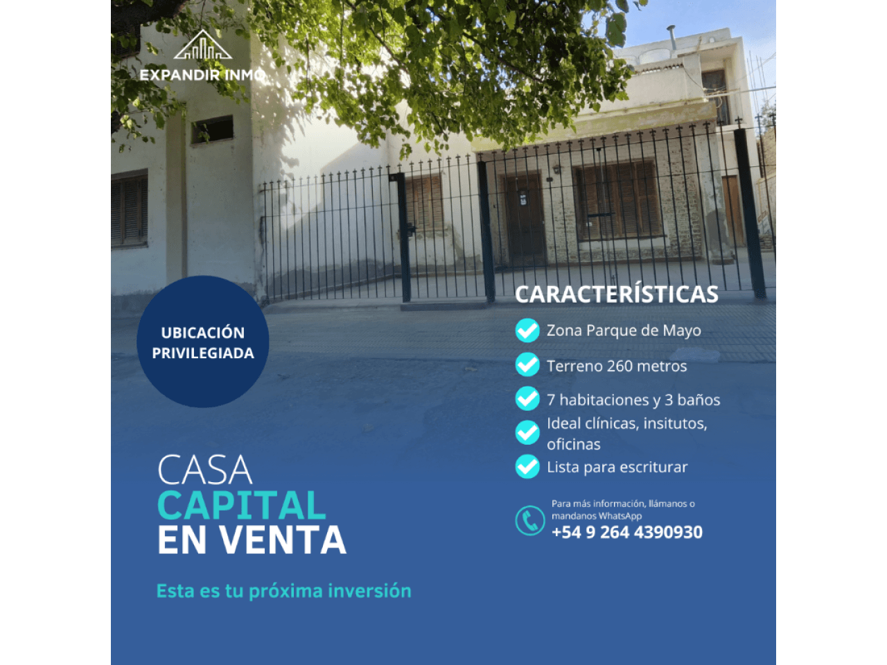 Venta. Casa Oportunidad Zona Parque De Mayo. Capital