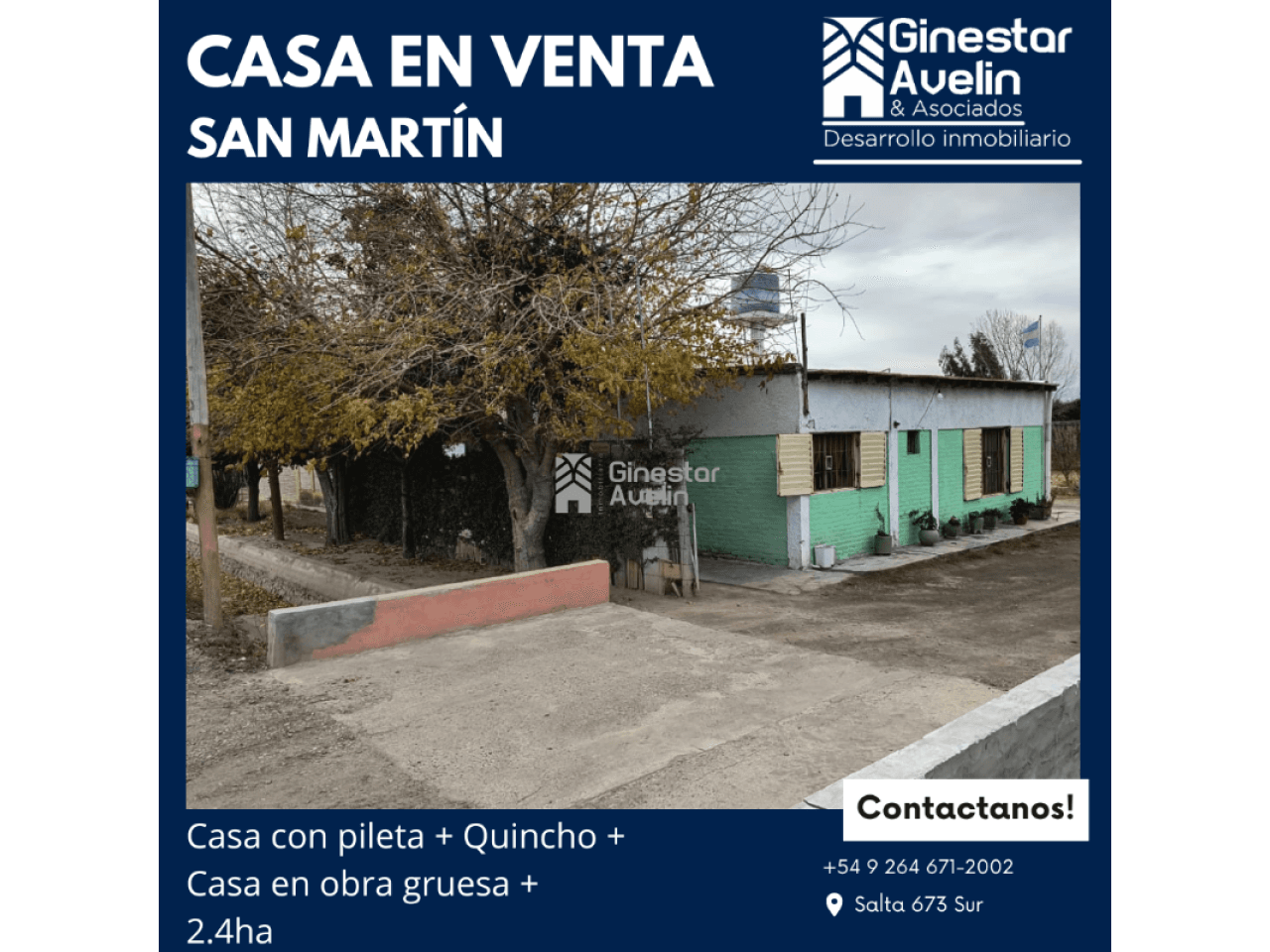Venta - Casa Con Pileta + Quincho + Casa En Obra Gruesa - 24.000m2 - San Martín - Frente A Bodega Putruele