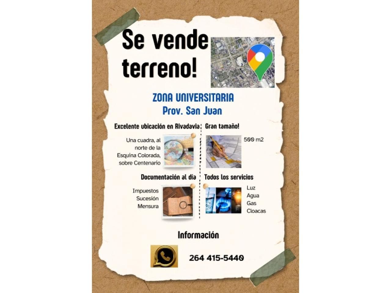 Lote En Esquina Colorada En Venta, 500 M2