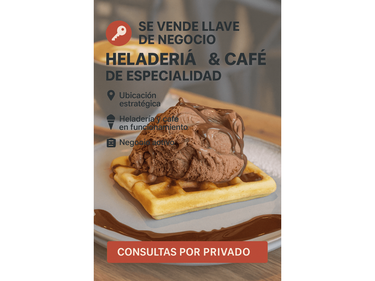 Se Vende Llave De Negocio  Heladería & Café De Especialidad. Santa Lucia
