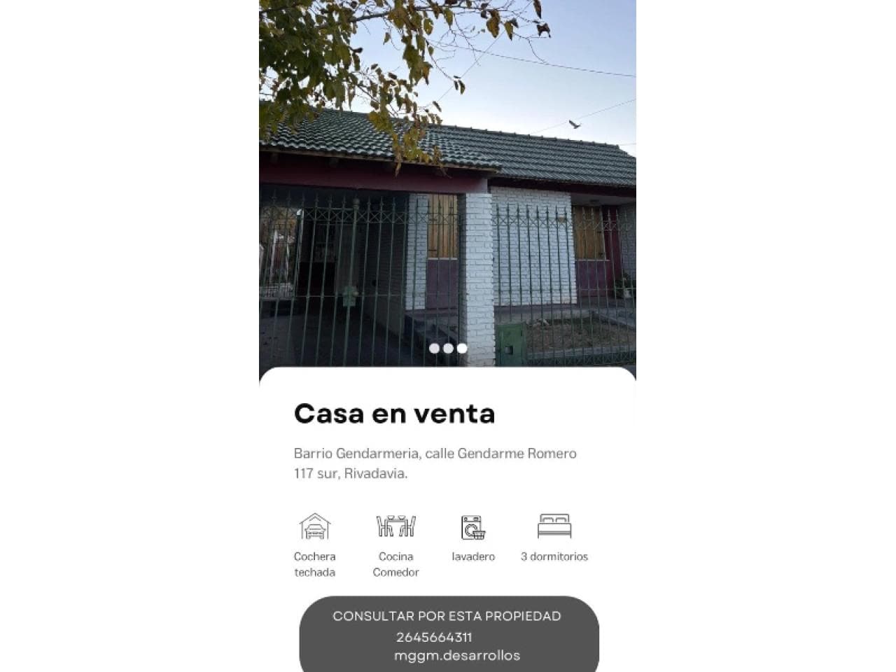 Venta. Casa, 3 Dormitorios. En Rivadavia