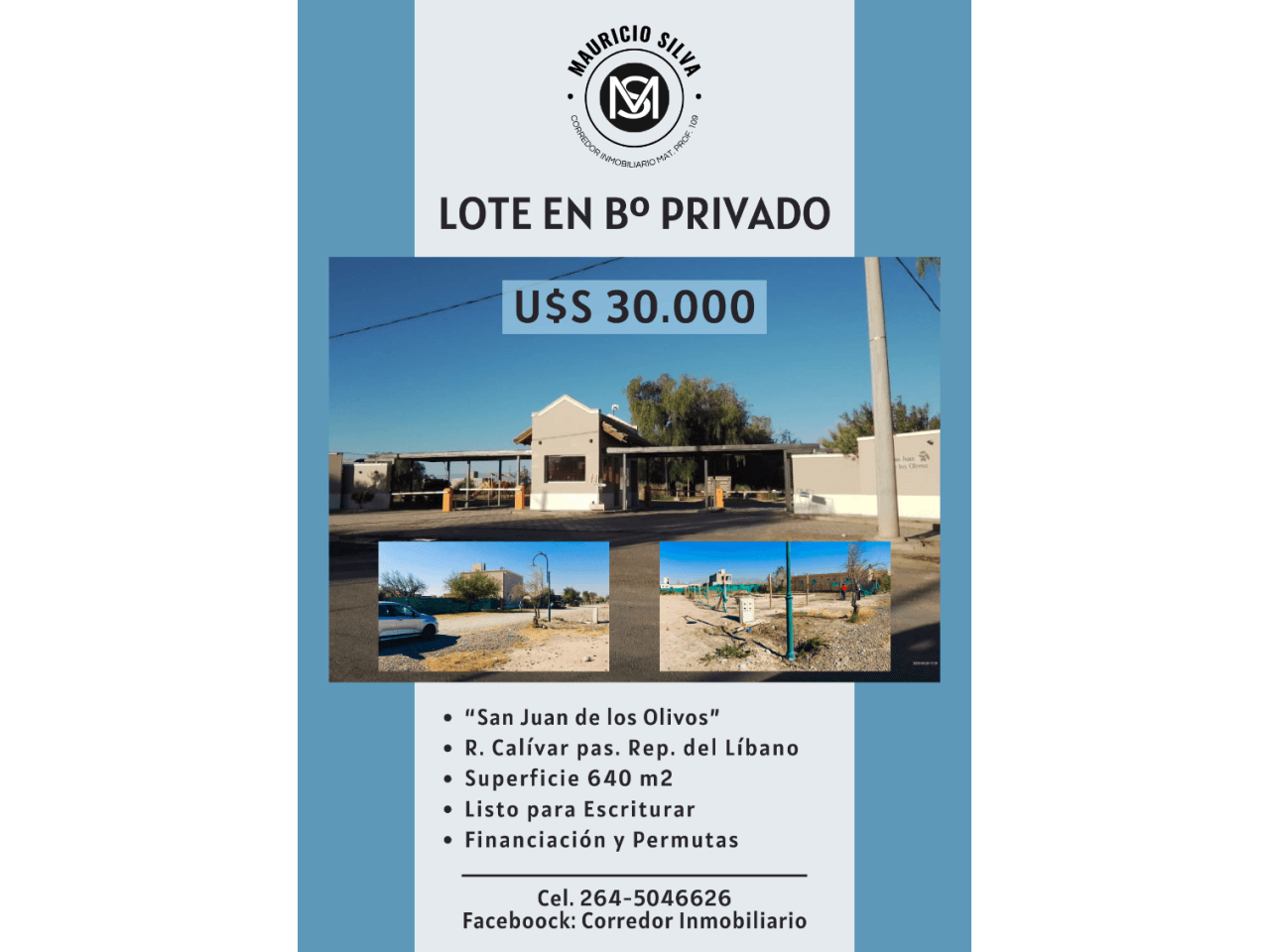 Venta Lote Barrio Privado  San Juan De Los Olivos  Rawson