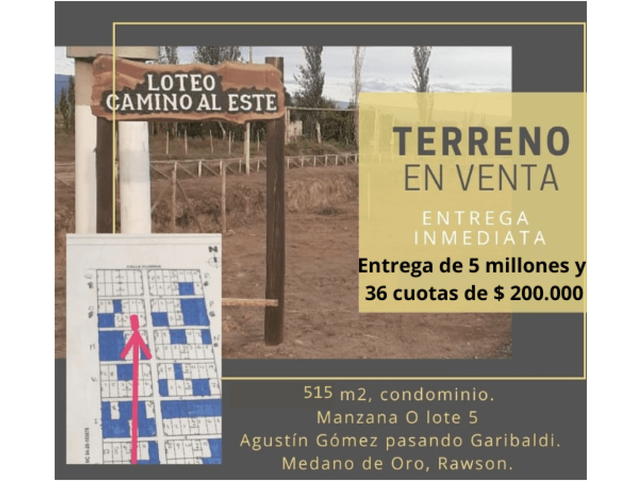 🔴 Venta Oportunidad Terreno Médano De Oro. Entrega Inmediata. Anticipo Y Cuotas.