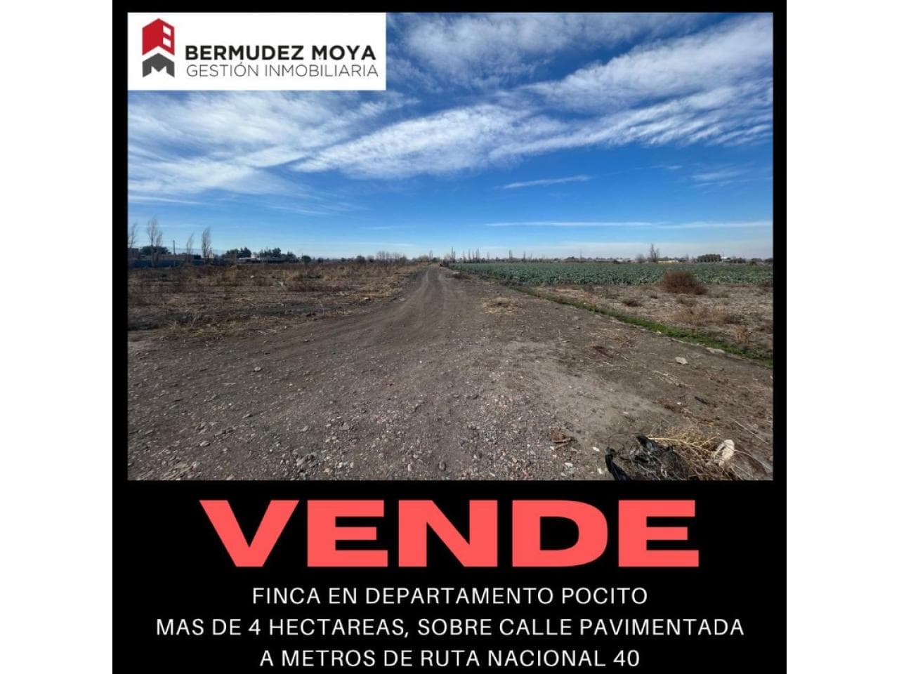 Venta. Finca En Pocito, Ideal Para Loteo, Pavimento, Agua Potable, A Metros De Ruta 40