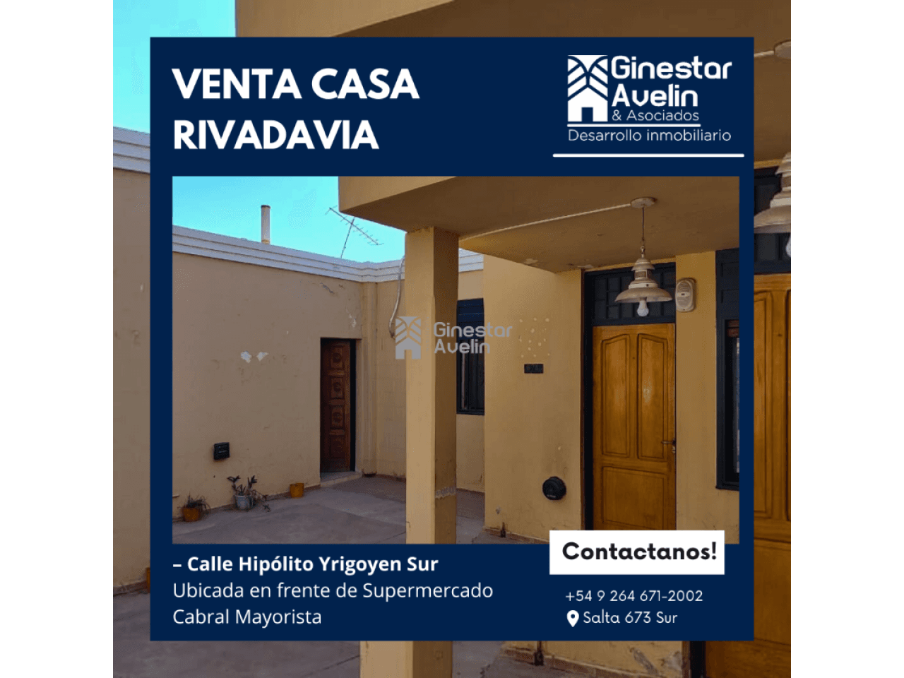 Venta - Casa - Sobre  Calle San Miguel - Frente A Cabral.