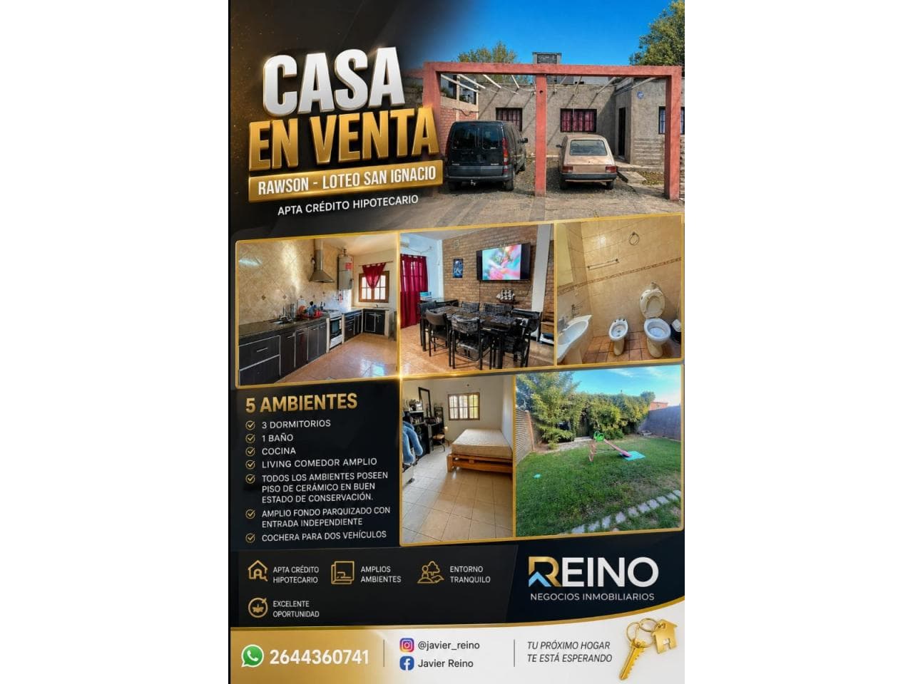 Vendo Casa En Loteo San Ignacio. Apta A Cred. Hip.  Rawson