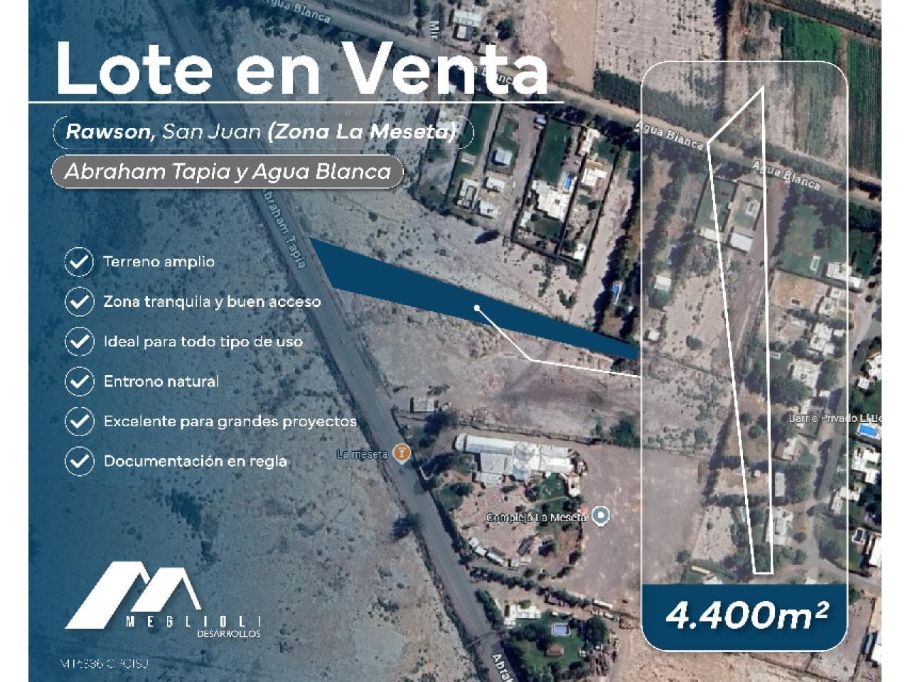 Venta Lote Sobre Abraham Tapia 4400 M2 - C42