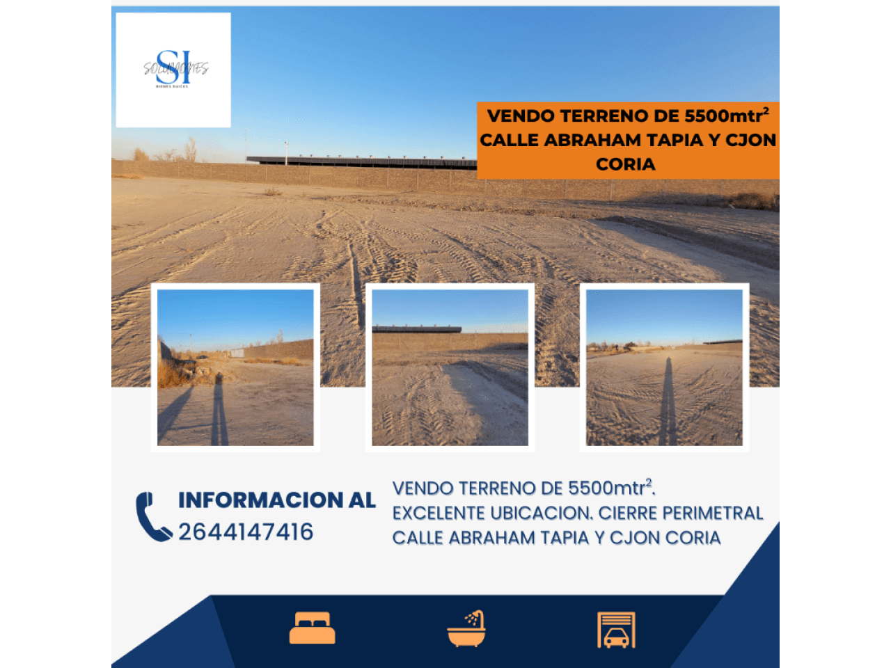 Vendo Terreno De 5500mtr2 Calle Abraham Tapia Y Cjon Coria. Rawson