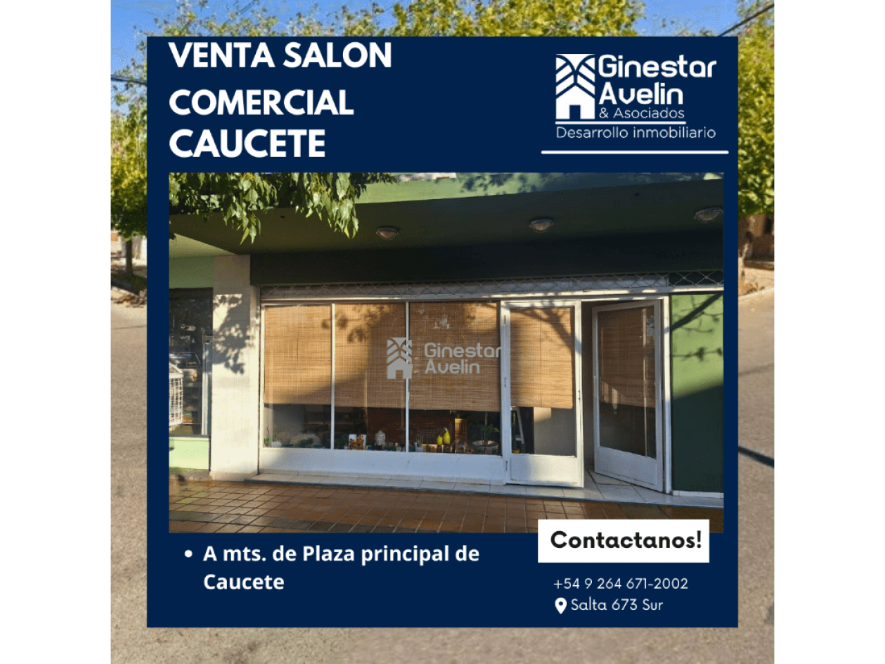 Venta - Salon Comercial - Caucete - Frente A Plaza Principal