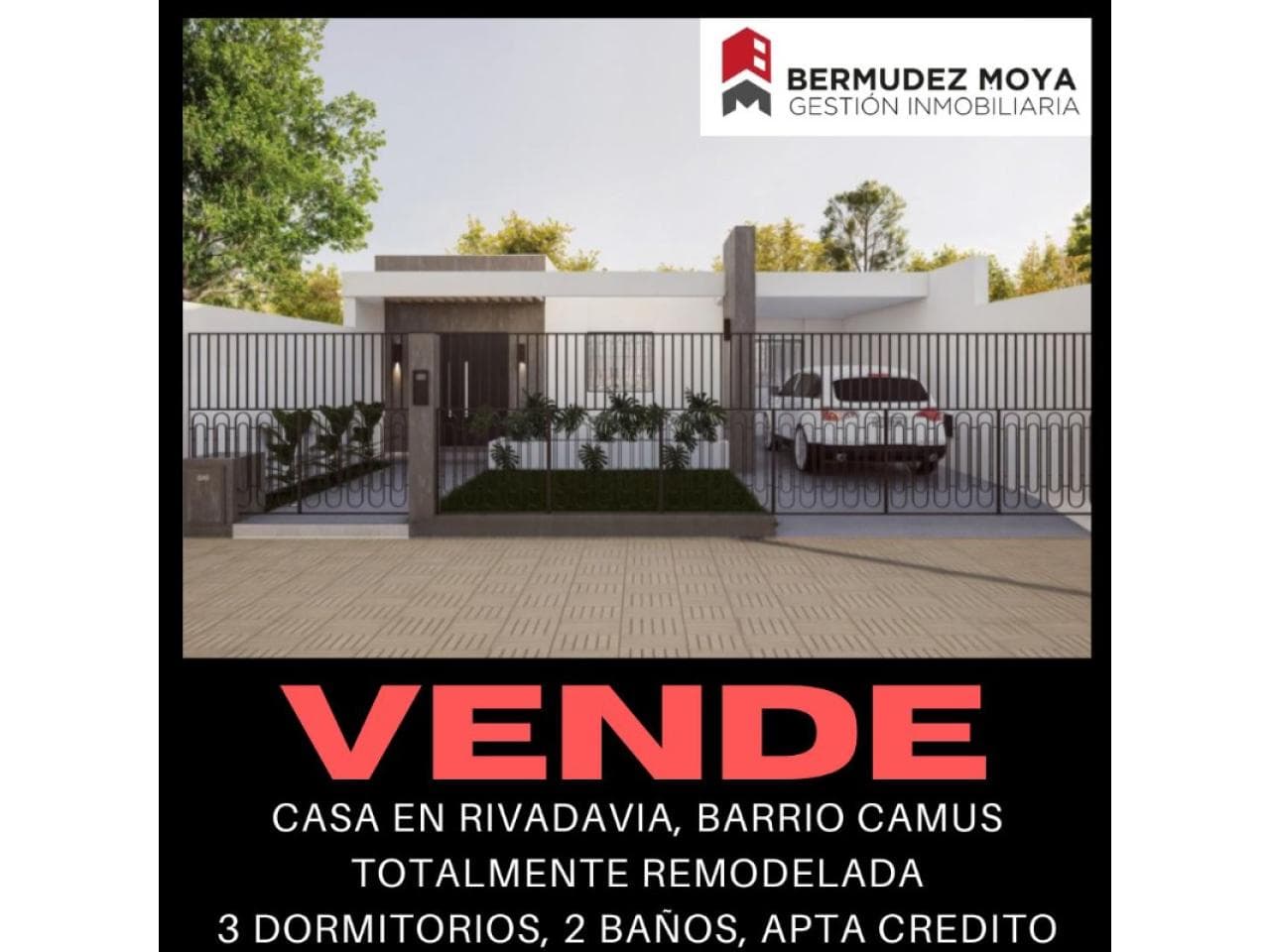 Venta. Casa Totalmente Remodelada En Rivadavia, 3 Dormitorios, 2 Baños, Excelente Ubicación, Frente A Plaza Del Barrio