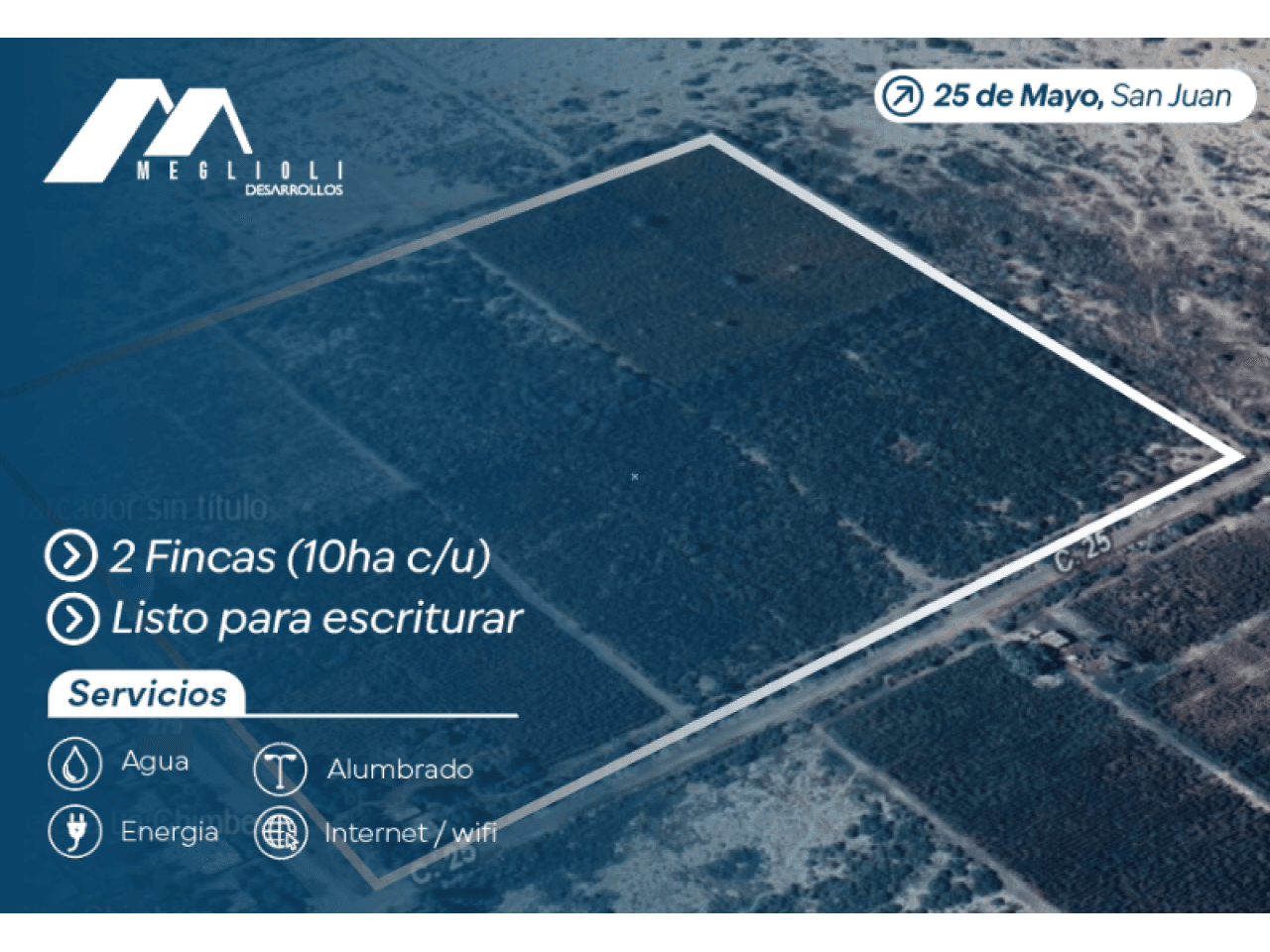 Terrenos De 10 A 20 Hectáreas En 25 De Mayo, San Juan  C44
