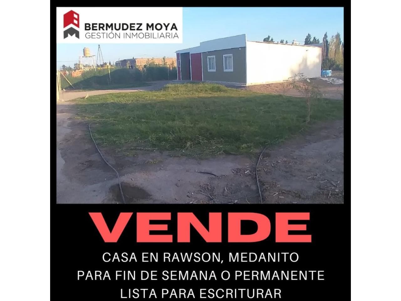 Venta. Casa En Rawson, Medanito, 3 Dormitorios, 1 Baño, Terreno 1500 M2