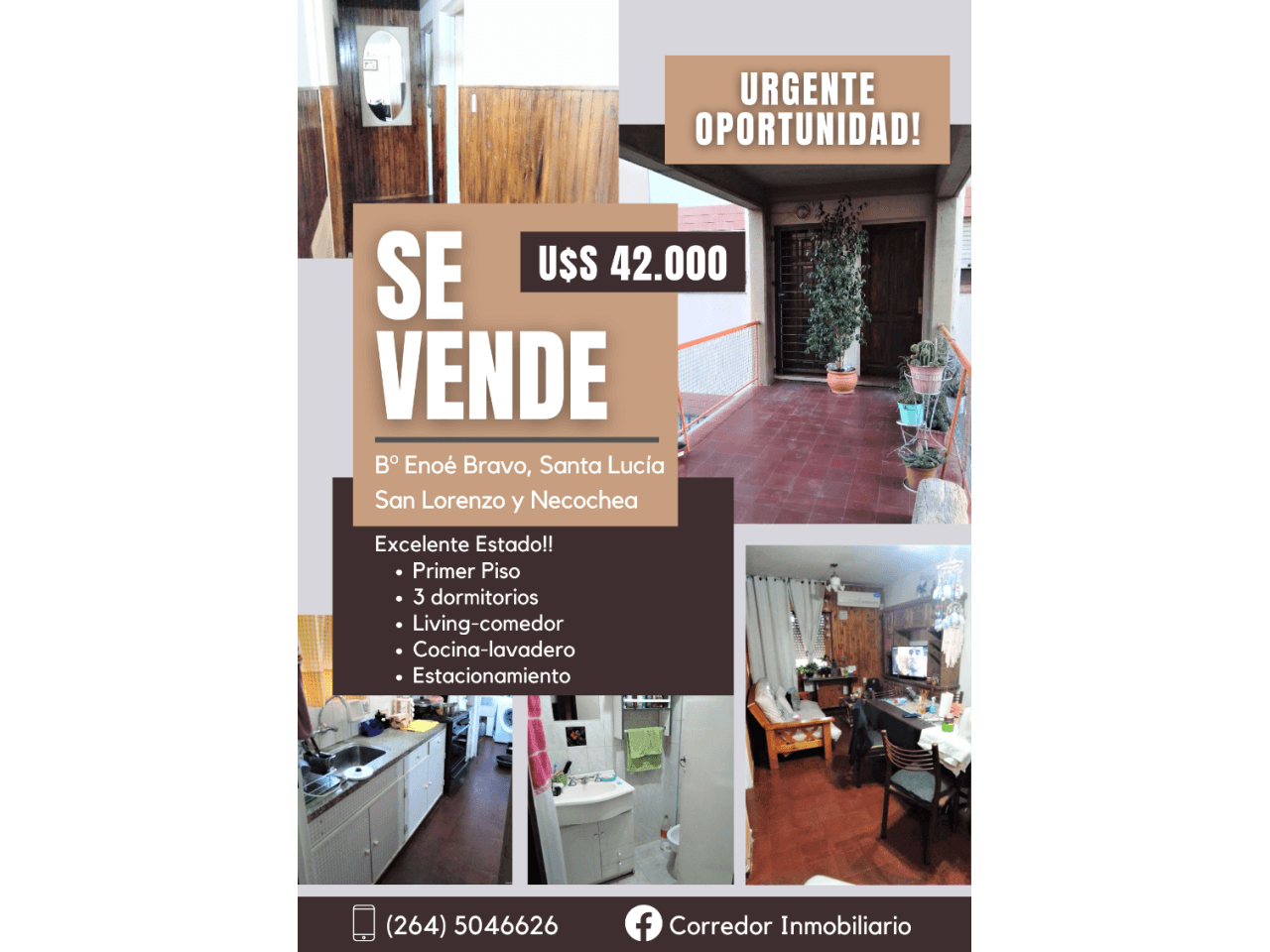 Se Vende Dpto. Bº Enoé Bravo