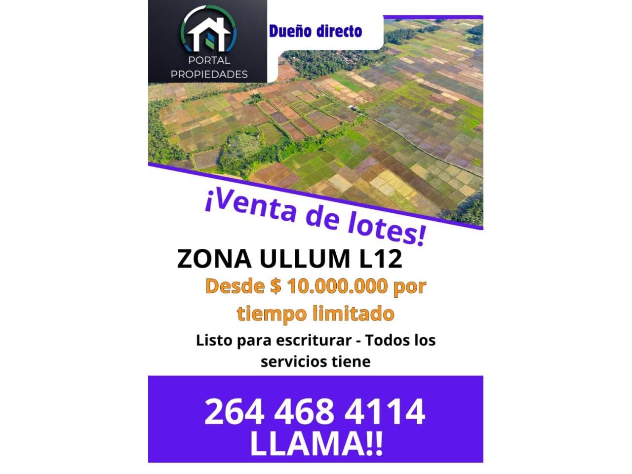 Super Oferta Lote En Ullum Solo Por Hoy