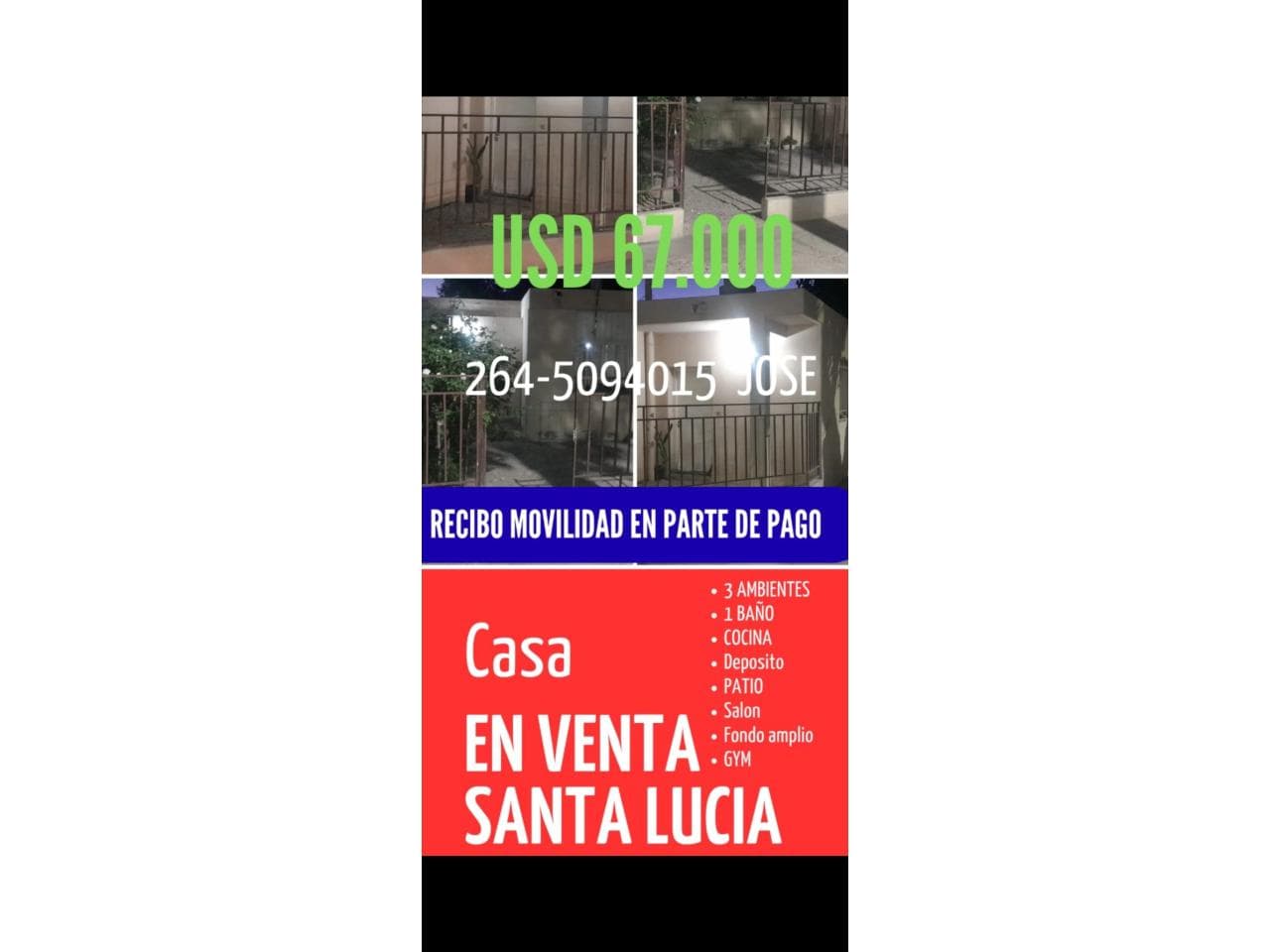 Oportunidad  Unica Vendo Casa En Santa Lucia, Punto Estrategico, Es Esquina  Con 3 Habitaccion, Salon Y Terreno Grande.