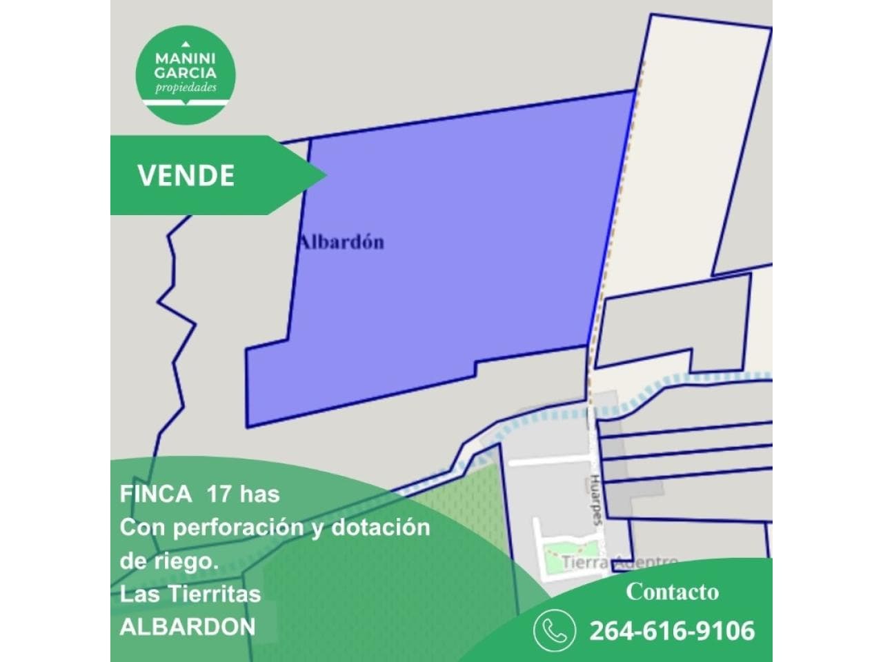 Las Tierritas - Albardon - Finca En Venta - 17has Con Pozo Y Riego