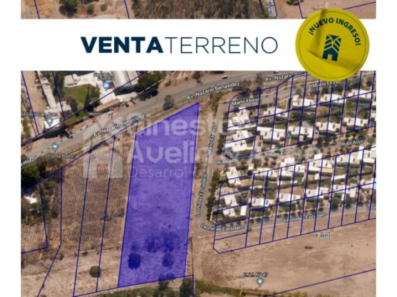 Venta - Terreno Esquina - A Mts. De Ruta N40  - 5.100 M2 - Calle Benavidez - Frente De 52 Metros - Capital