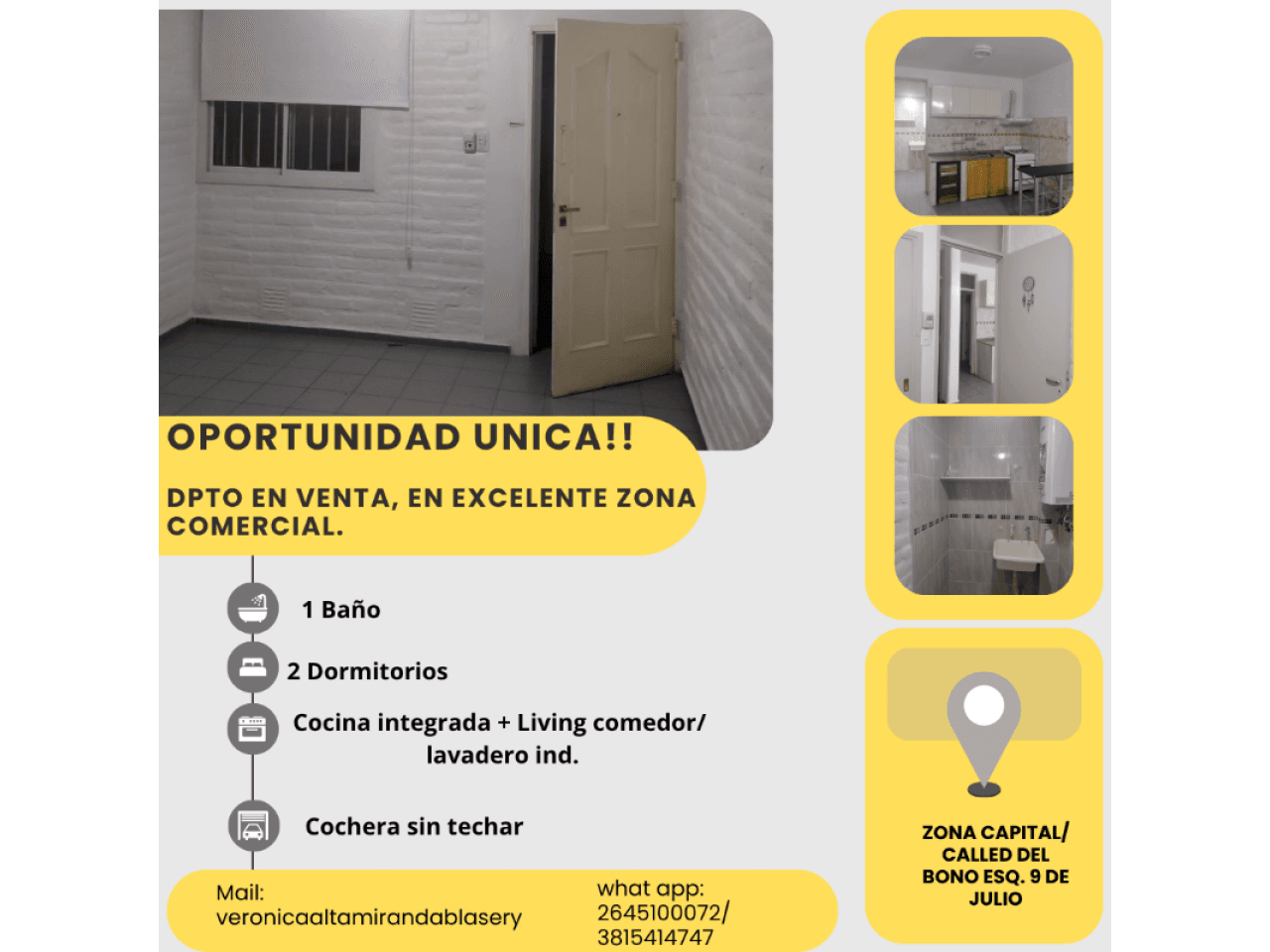 Venta. Excelente Oportunidad Inversores Departamento, 2 Dormitorios. Capital
