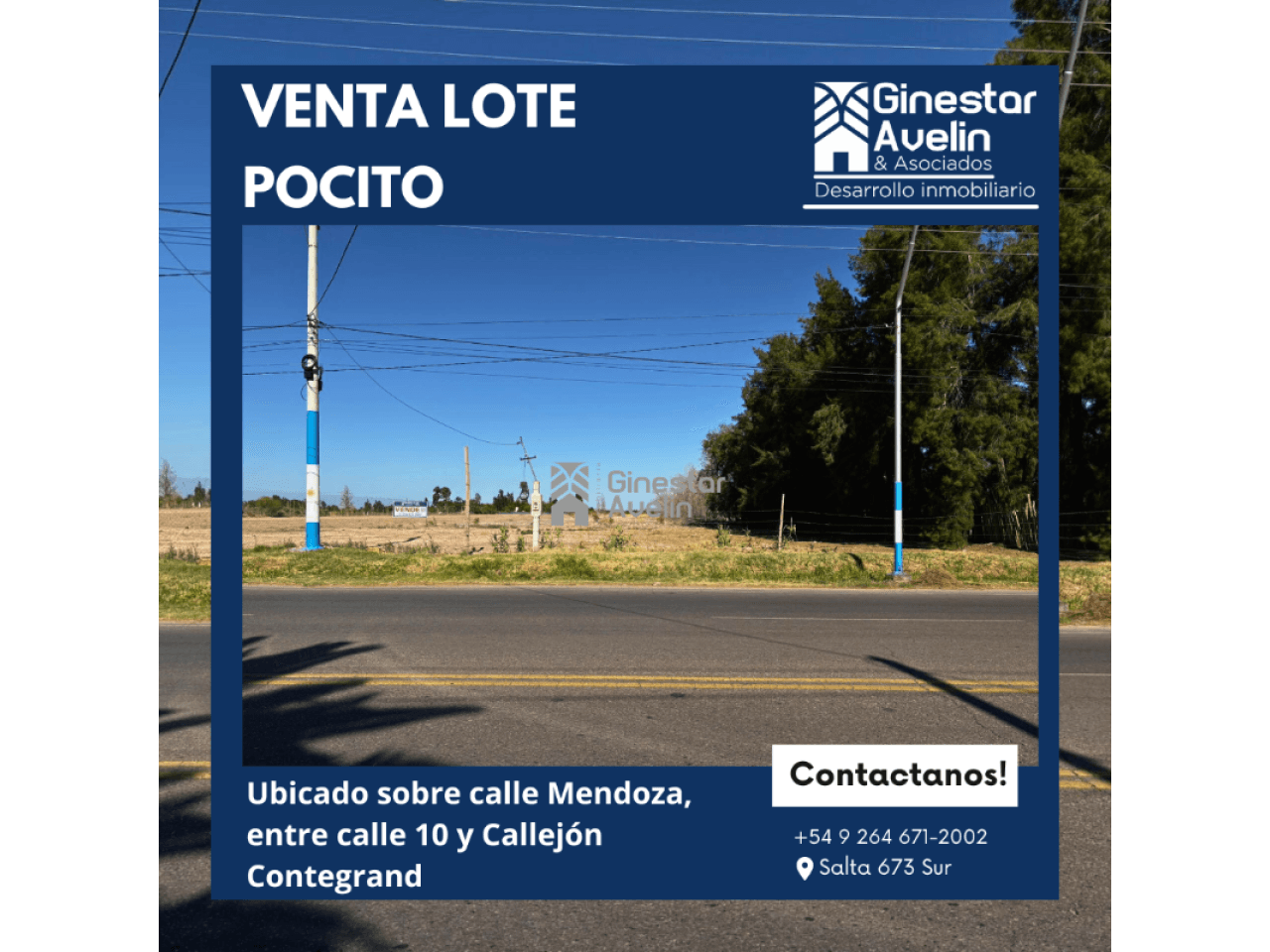 Venta - Lote - 11500m2 - Sobre Calle Mendoza - Pocito