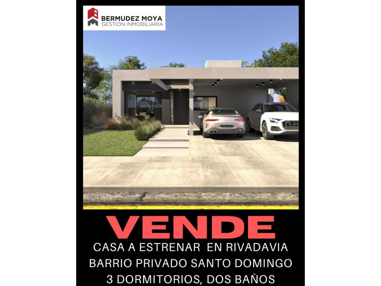 Venta. Casa A Estrenar En Barrio Privado Santo Domingo, 3 Dormitorios, 2 Baños, Cochera Doble. Rivadavia