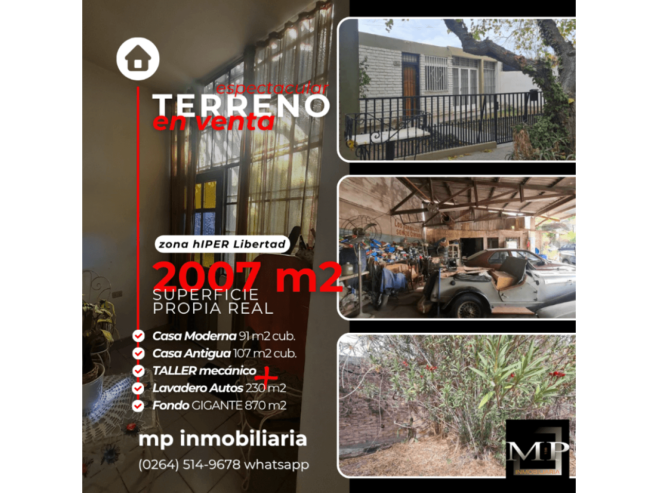 Venta 2 Casas + Terreno 2007metros2 Apto Proyecto Inmobiliario. No Permuta. Financiable.