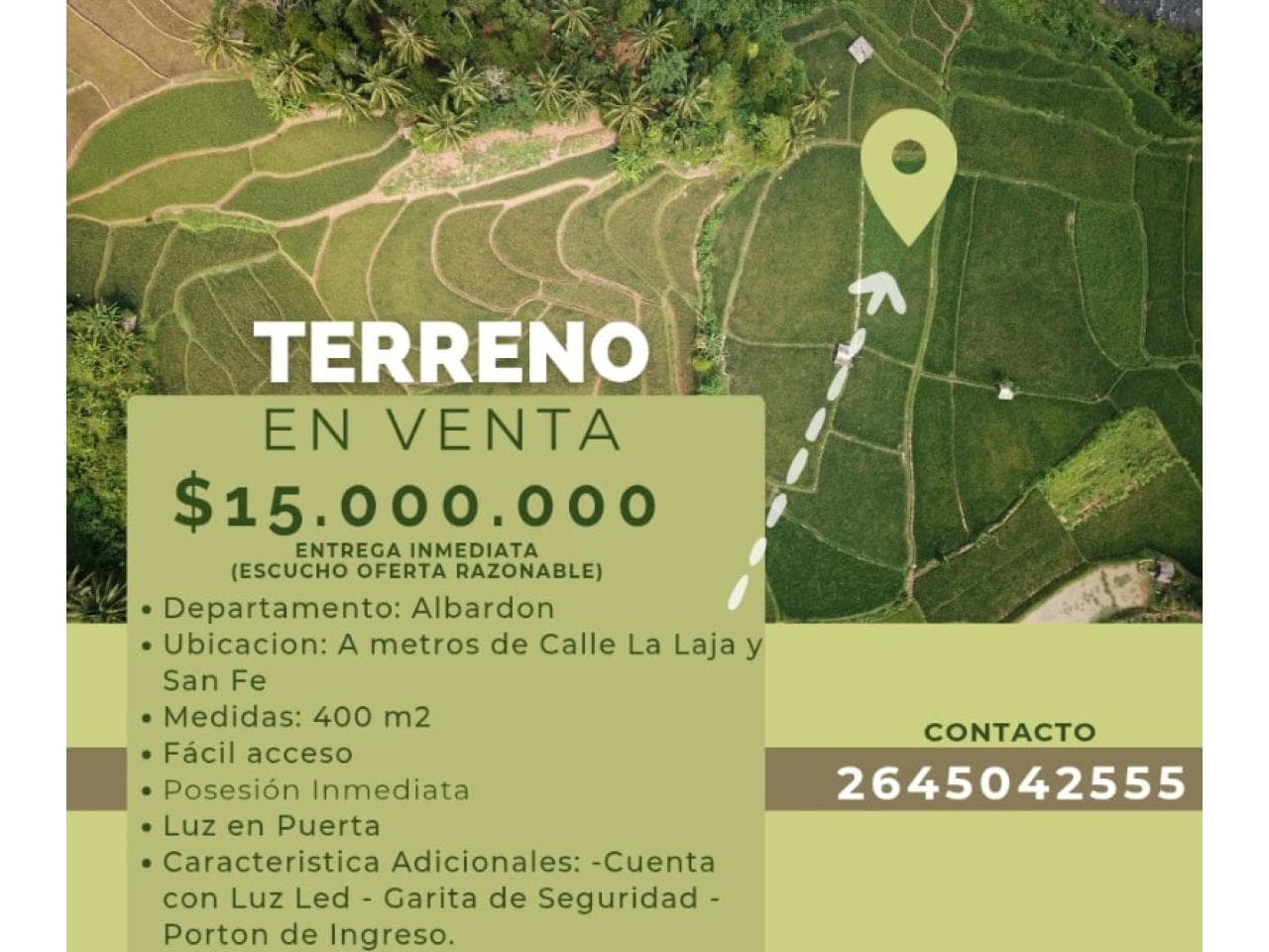 Vendo Terreno En Albardon.