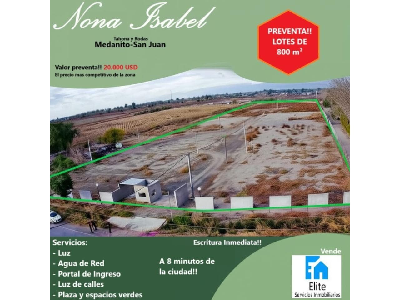 Venta. Lote Medanito Ubicadisimos Cerca De Todo -bo Nona Isabel 800m².