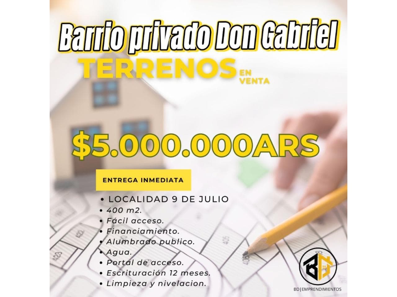 Venta. Terreno En Barrio Privado Don Gabriel. 9 De Julio