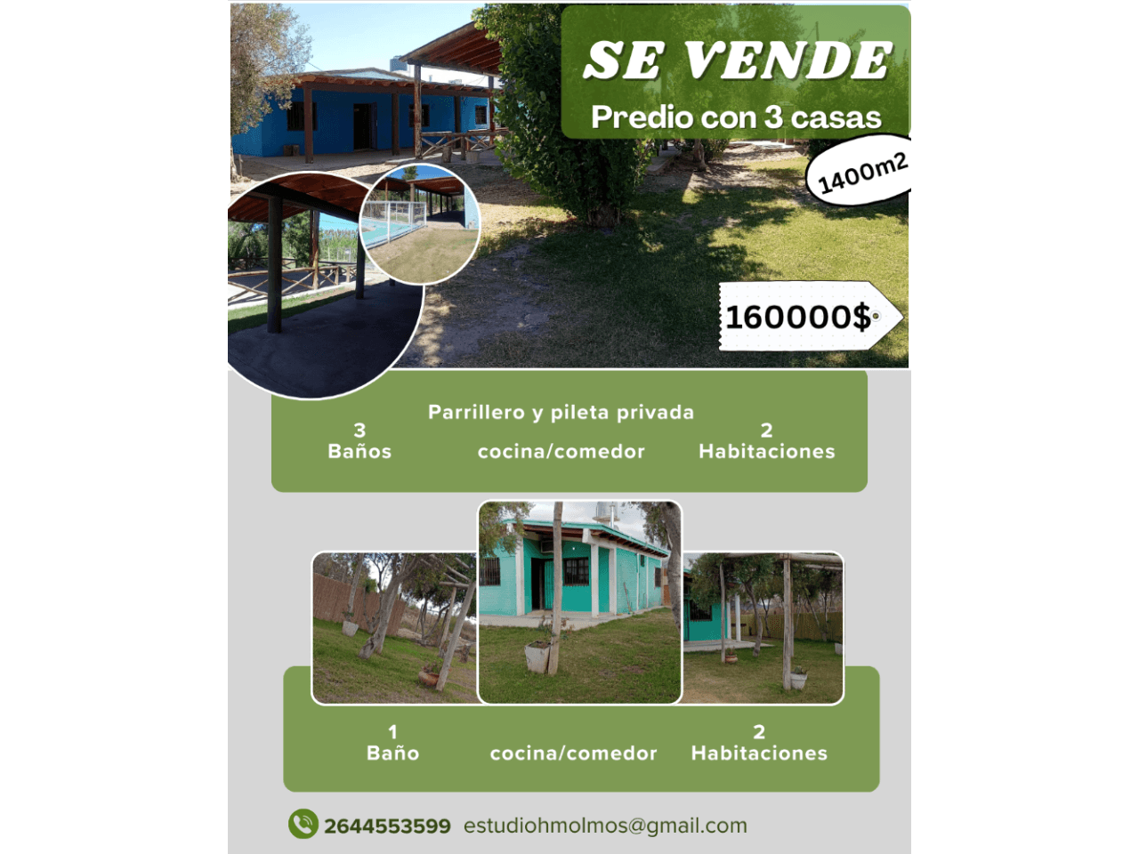 ¡ Escuchamos Tu Propuesta  Venta/permuta -complejo Con Pileta Natación  -  Tres Casas. Pocito  Gran Inversión