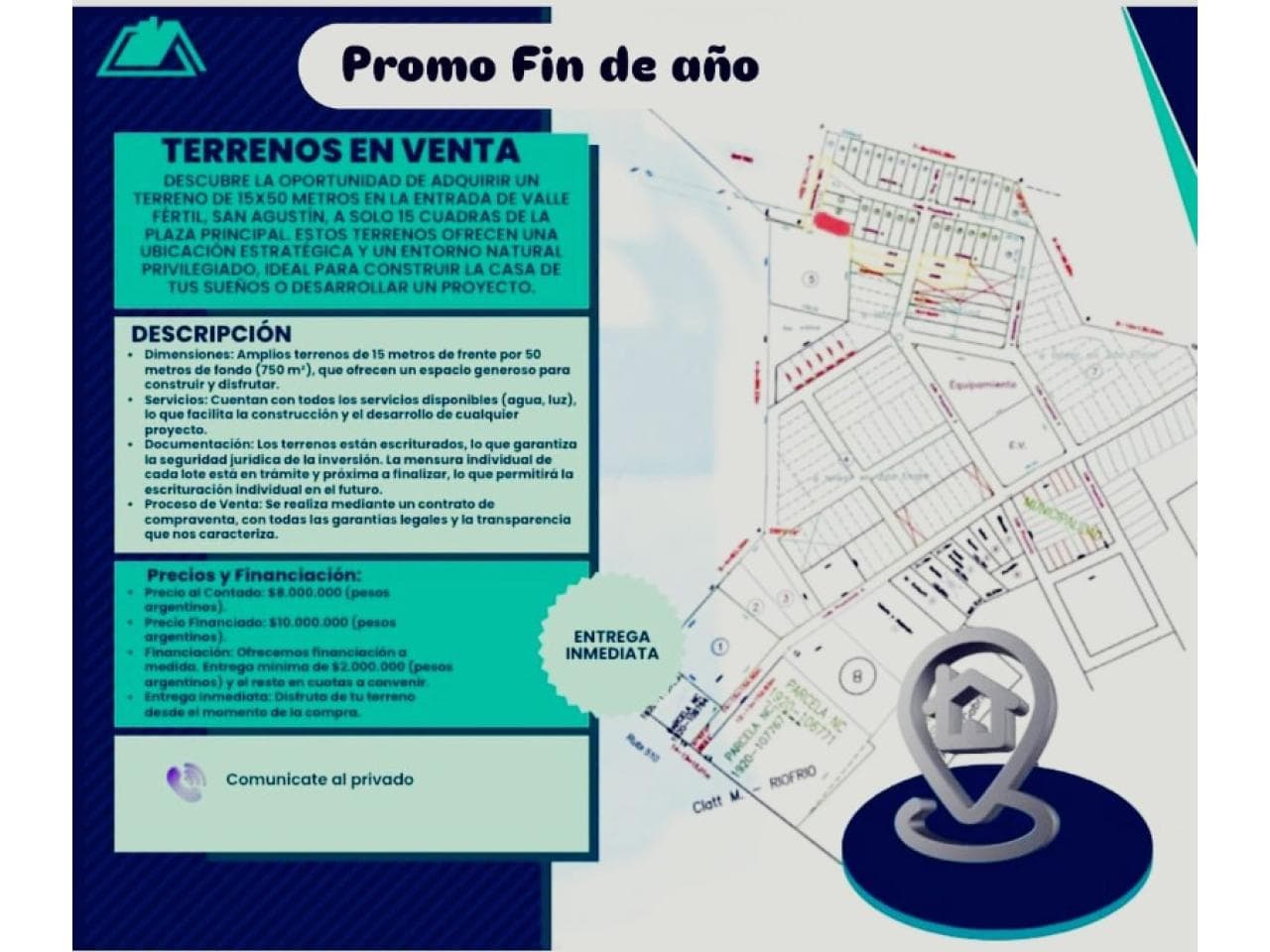 Oferta De Fin De Año. Loteo Escriturado. Valle Fertil