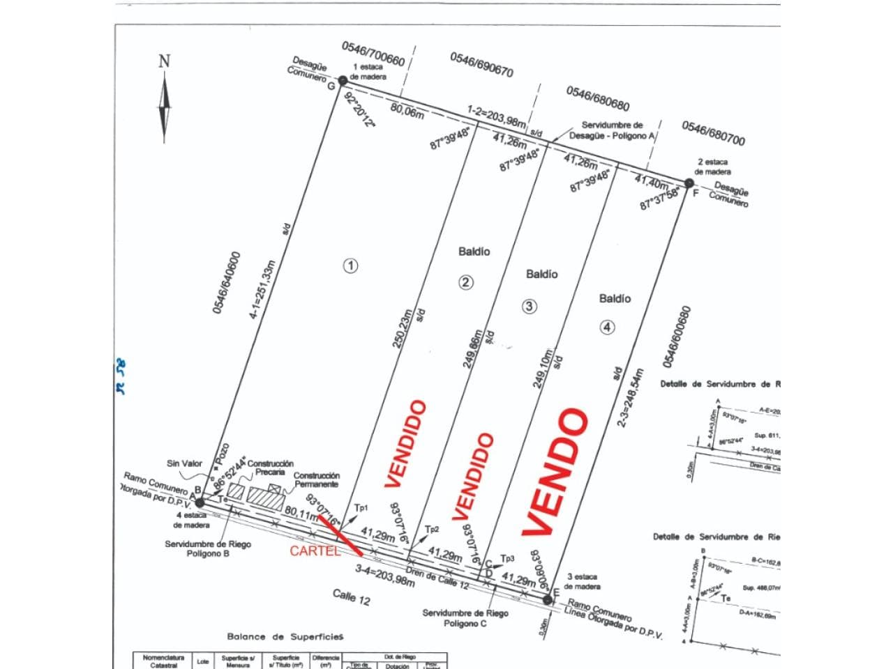 Lote En Pocito De 40 Metros X 250 Metros De Largo Sobre Calle 12