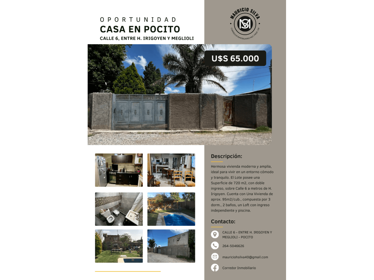 Venta. Casa Con Monoambiente En Pocito