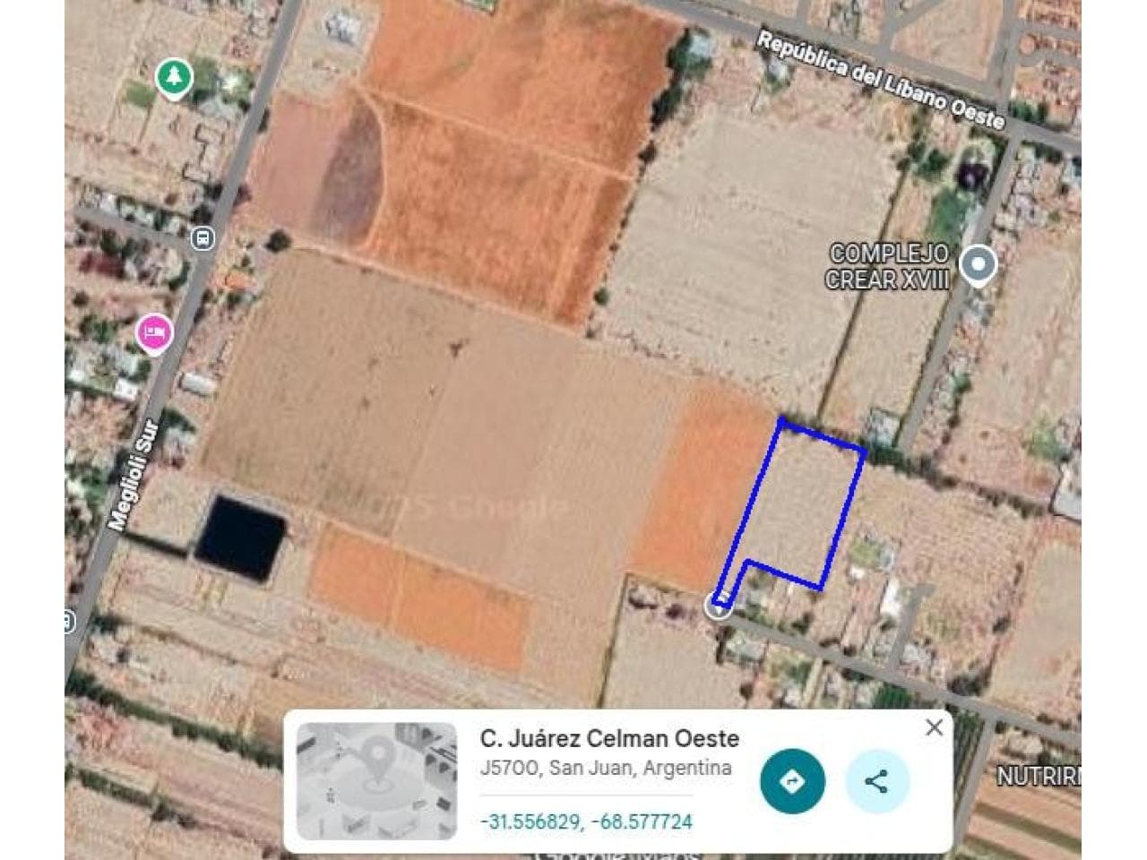 🔶 Habitar Venta 🔶 Terreno Rawson - Juarez Celman S/n. Zona Irigoyen Y Rep. Del Libano.
