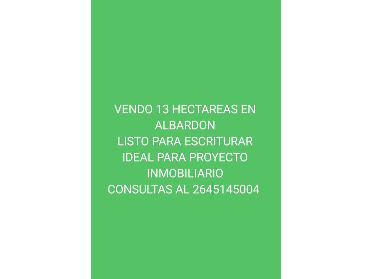 Venta 13 Hectareas En Albardón Listas Para Escriturar
