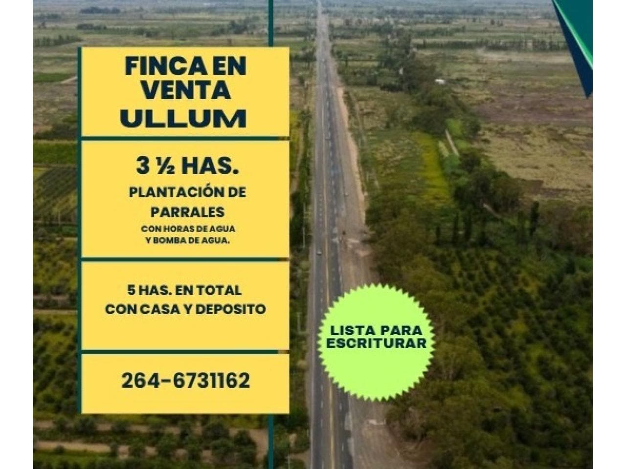 Venta Finca Ullum  Lista Para Escriturar