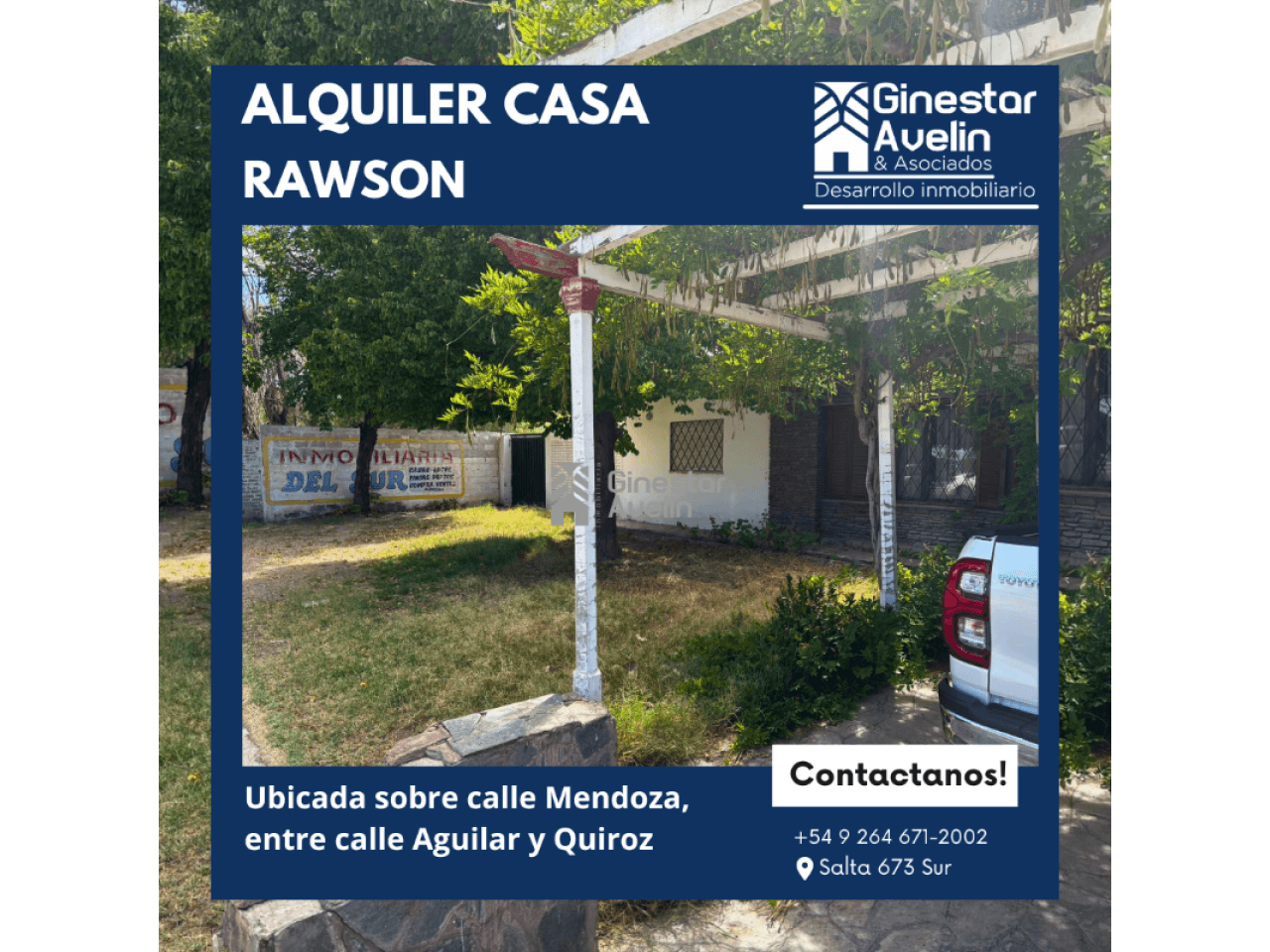 Alquiler - Casa - 3 Dormitorios - Sobre Calle Mendoza - Destino Comercial Unicamente - Rawson