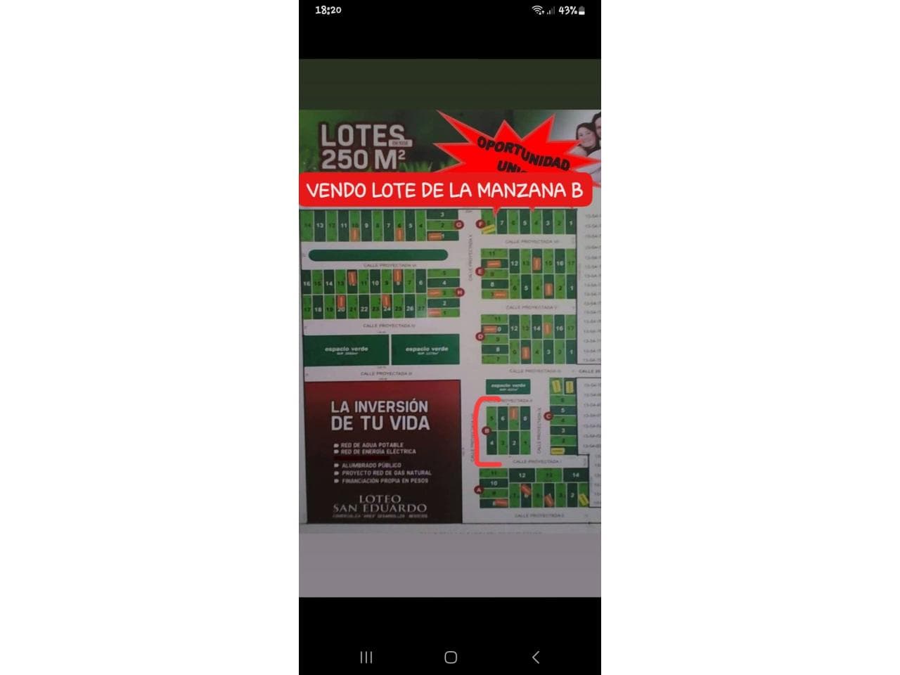 Vendo O Permuto Lote De 250m Cuadrados