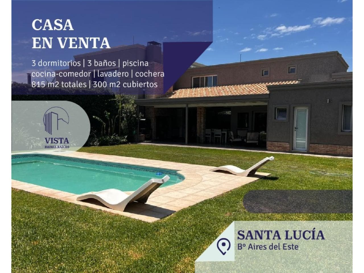 Venta Casa De Categoría - 3 Dormitorios - Santa Lucía