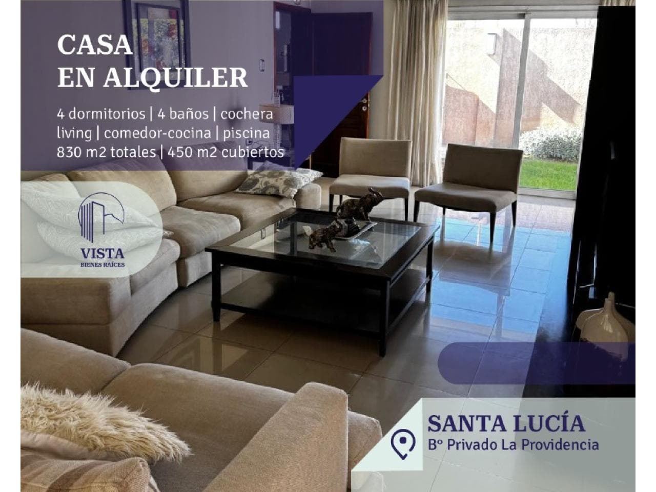 Alquiler. Casa De Categoría - 4 Dormitorios - Santa Lucía