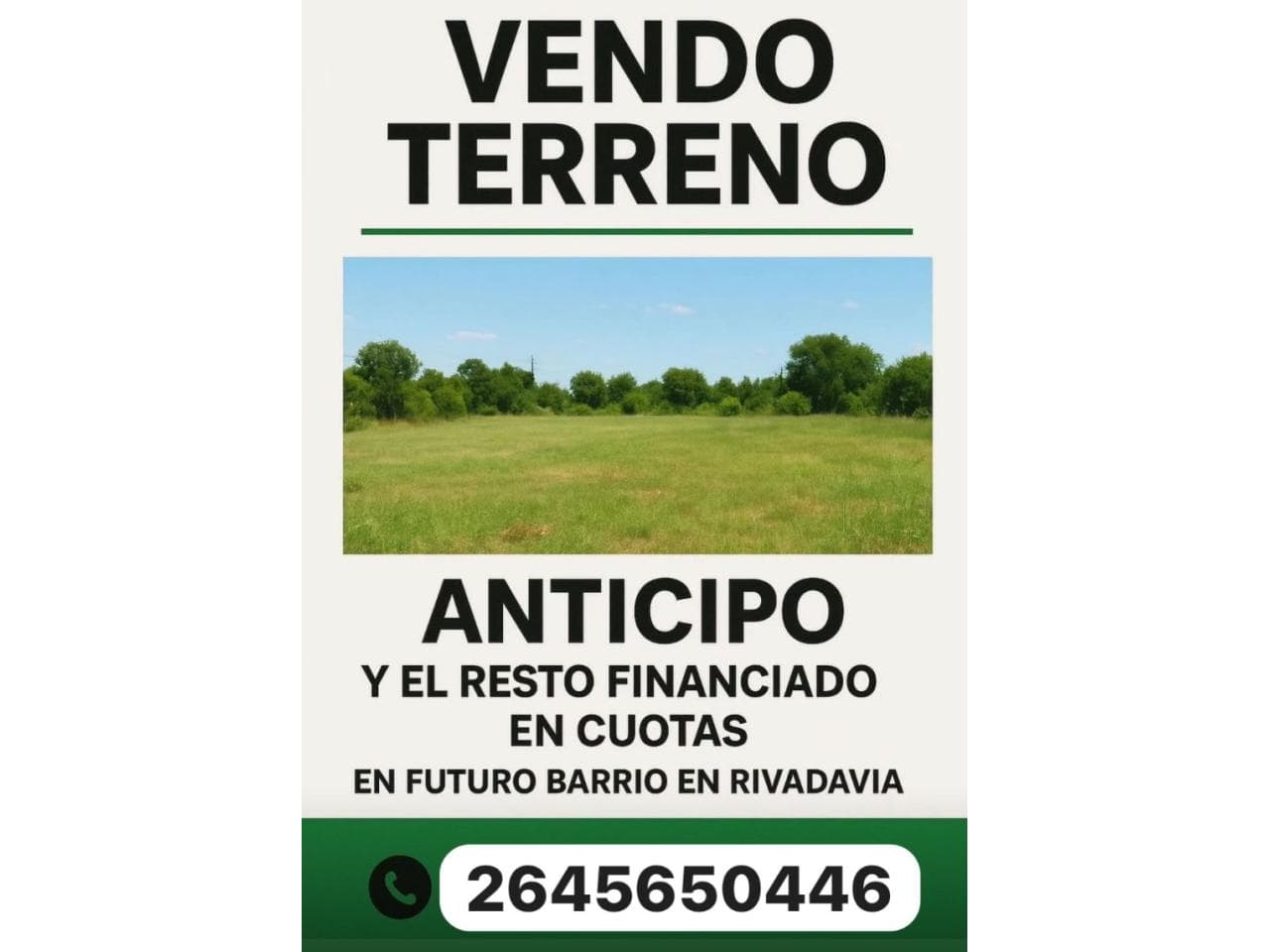 Venta. Lote 250m2. Rivadavia