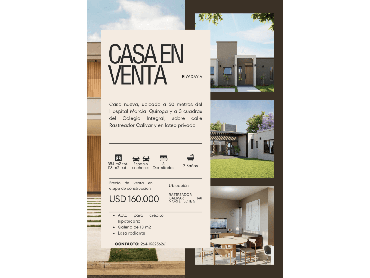 Casa En Construcción, 3 Habitaciones, 2 Baños. Apta Para Crédito Hipotecario