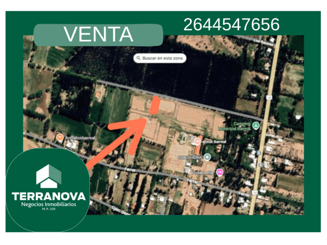 Venta. Lote. Barreal 700 M2 A Mts De Acrux. Calingasta