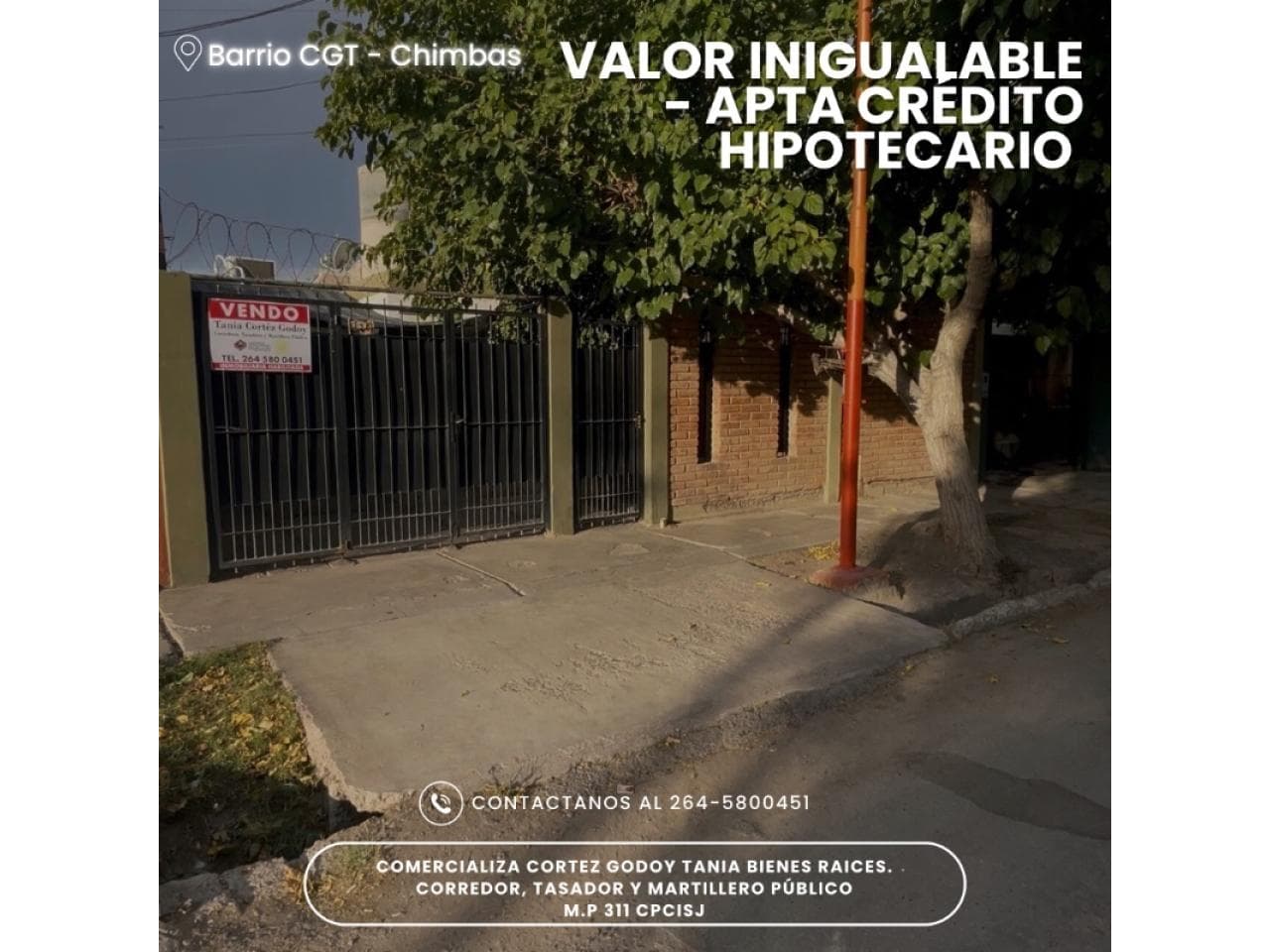 Apta Crédito Hipotecario, Venta De Casa, Barrio Cgt Chimbas
