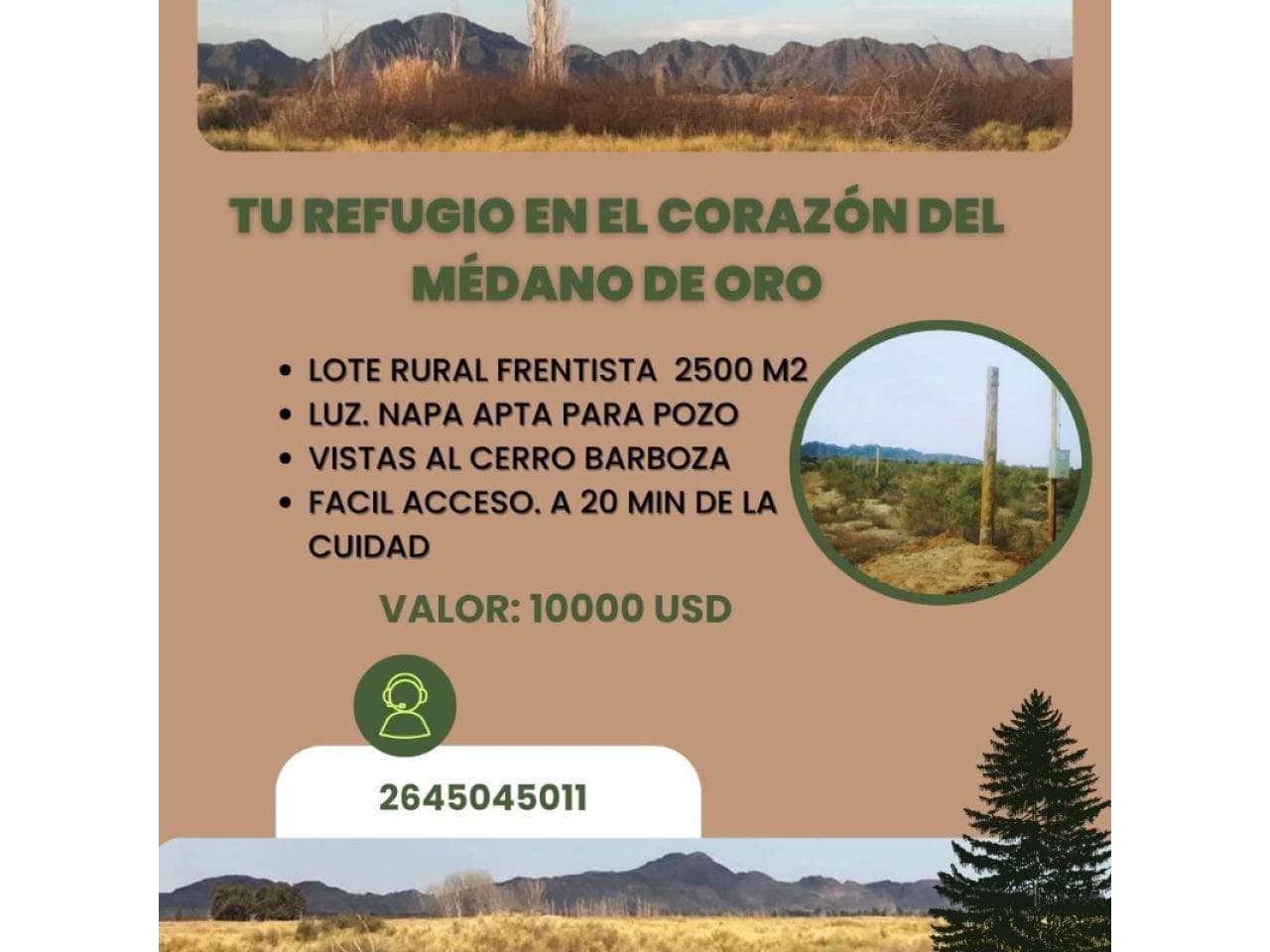 Venta. Lote Rural 2500 M2. Rawson