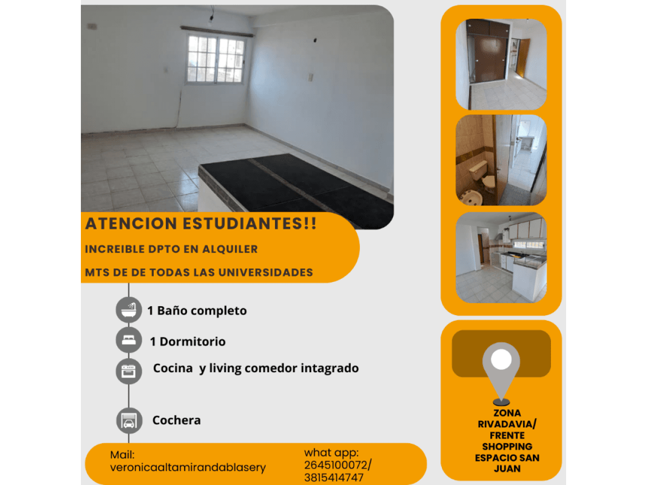 Atencion Estudiantes Espectacular Dpto En Zona Privilegiada De San Juan