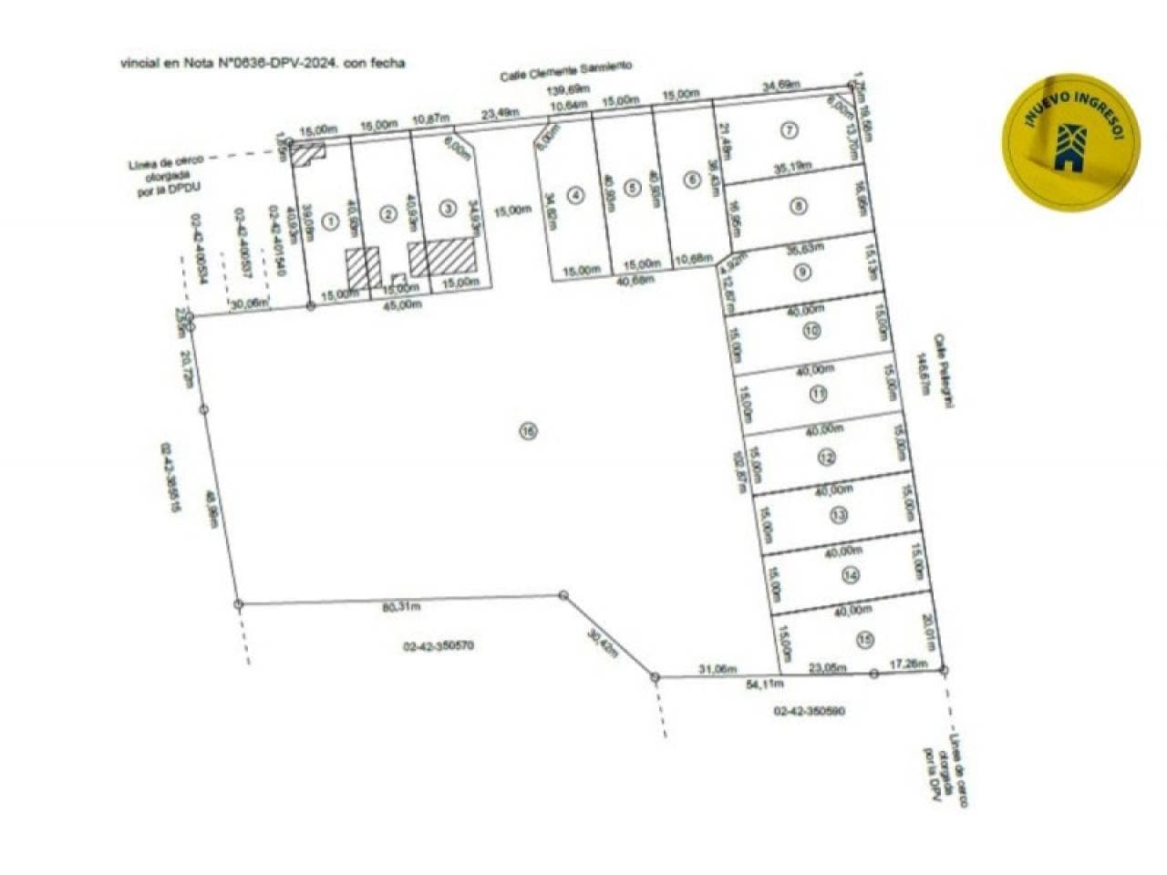 Venta - Lotes Frentistas Sobre Calle Carlos Pellegrini - Sup:600m2 - Rivadavia