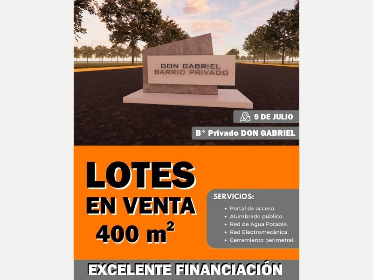 Venta. Ultimo Lote En Barrio Privado Don Gabriel. 9 De Julio