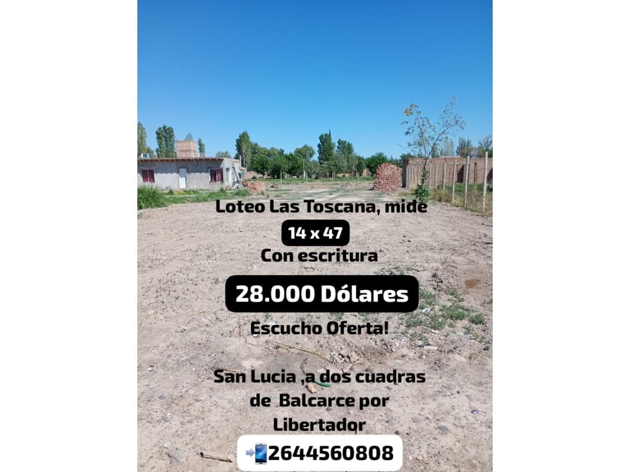 Lote En Sta Lucia 14x47 Lista A Escriturar Balcarse Y Libertador Recibo Permuta Y Cheques
