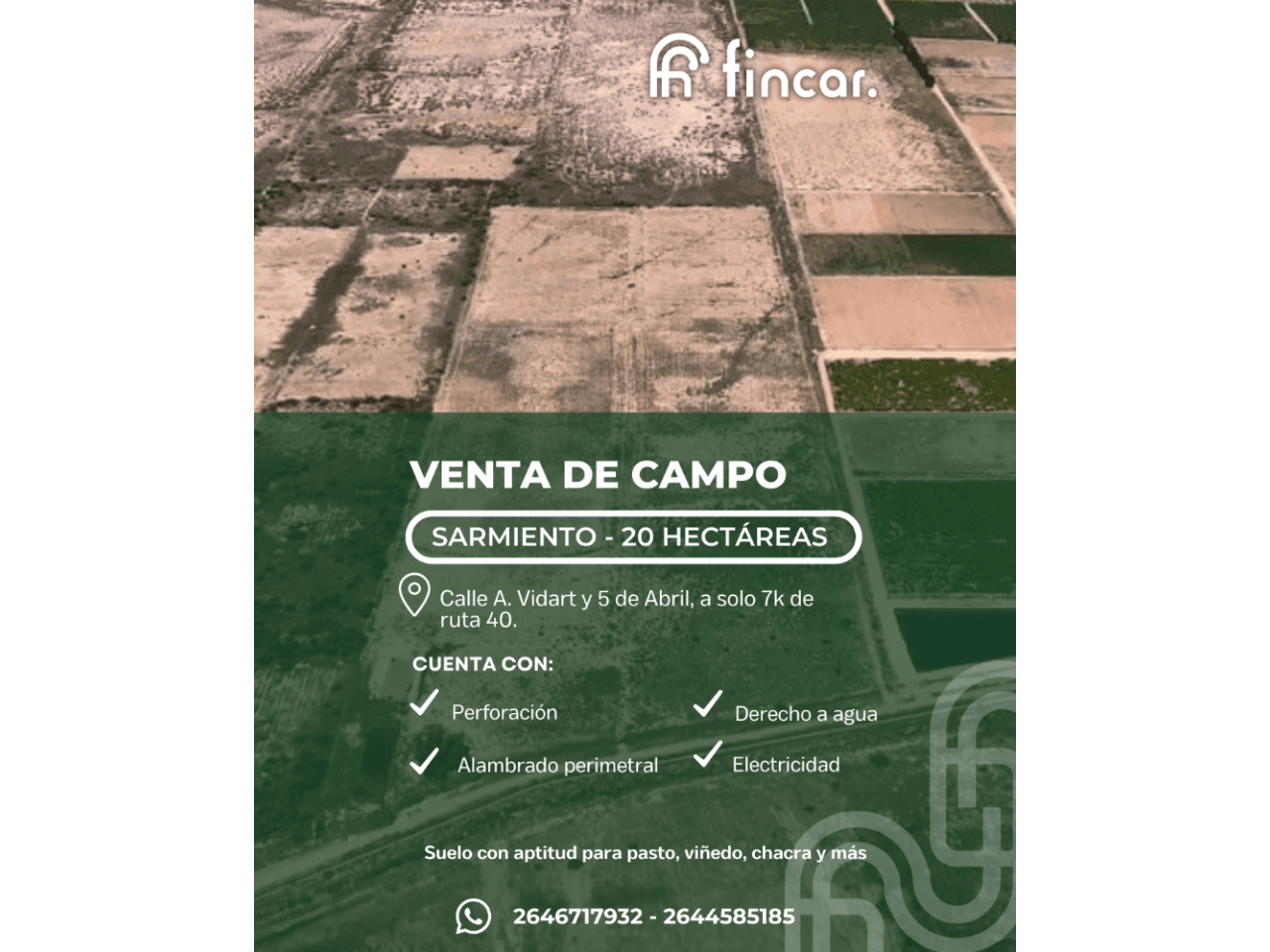 Nueva Oportunidad En Sarmiento, San Juan 🌱 📍terreno Ubicado En Calle Vidart Y 5 De Abril, A Solo 7 Km De Ruta 40. 20 H